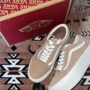 Vans Beige Suede Low-Top Sneakers